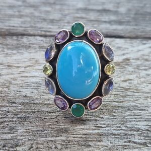 Nicky Butler RAJ LIMITED EDITION 925 Sterling Silver Turquoise Designer Ring 🩵